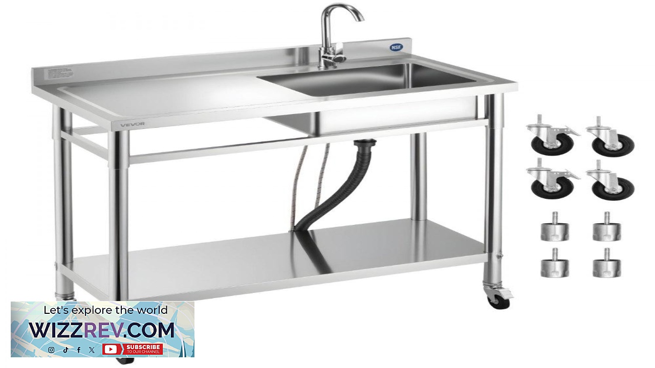 Thumbnail for VEVOR Restaurant Utility Sink  3 in 1 Design 360 Faucet