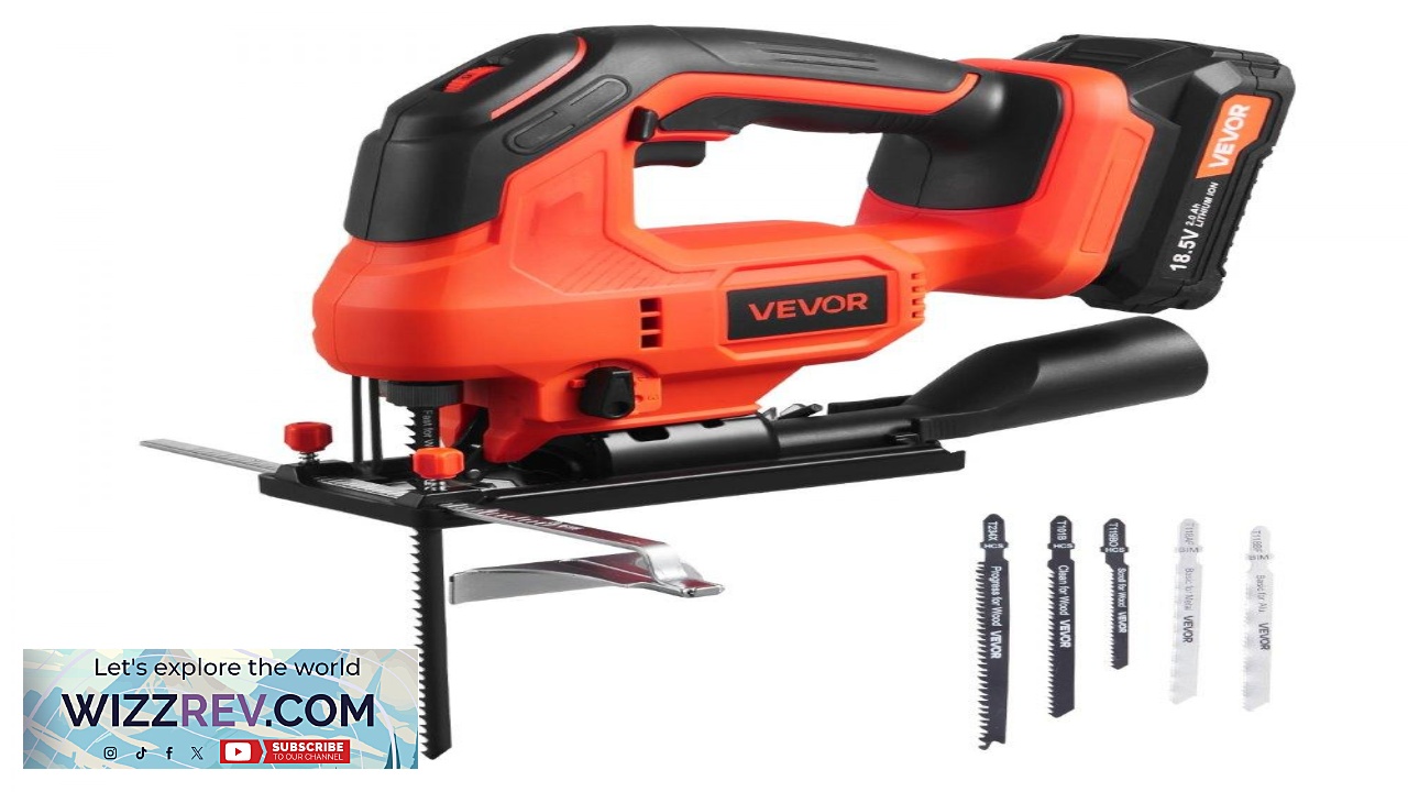 Thumbnail for VEVOR Battery Powered Jig Saw  20V 3000 SPM 6 Speeds