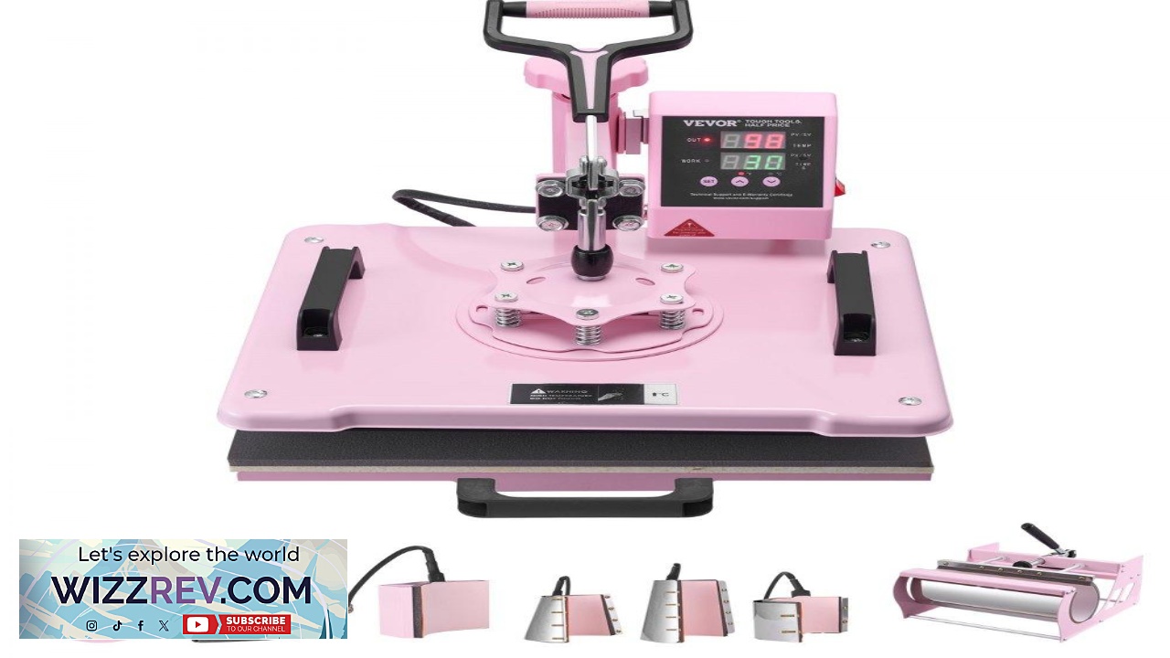 Thumbnail for VEVOR Heat Press Machine 12 x 15 inch 8 in 1 Heat