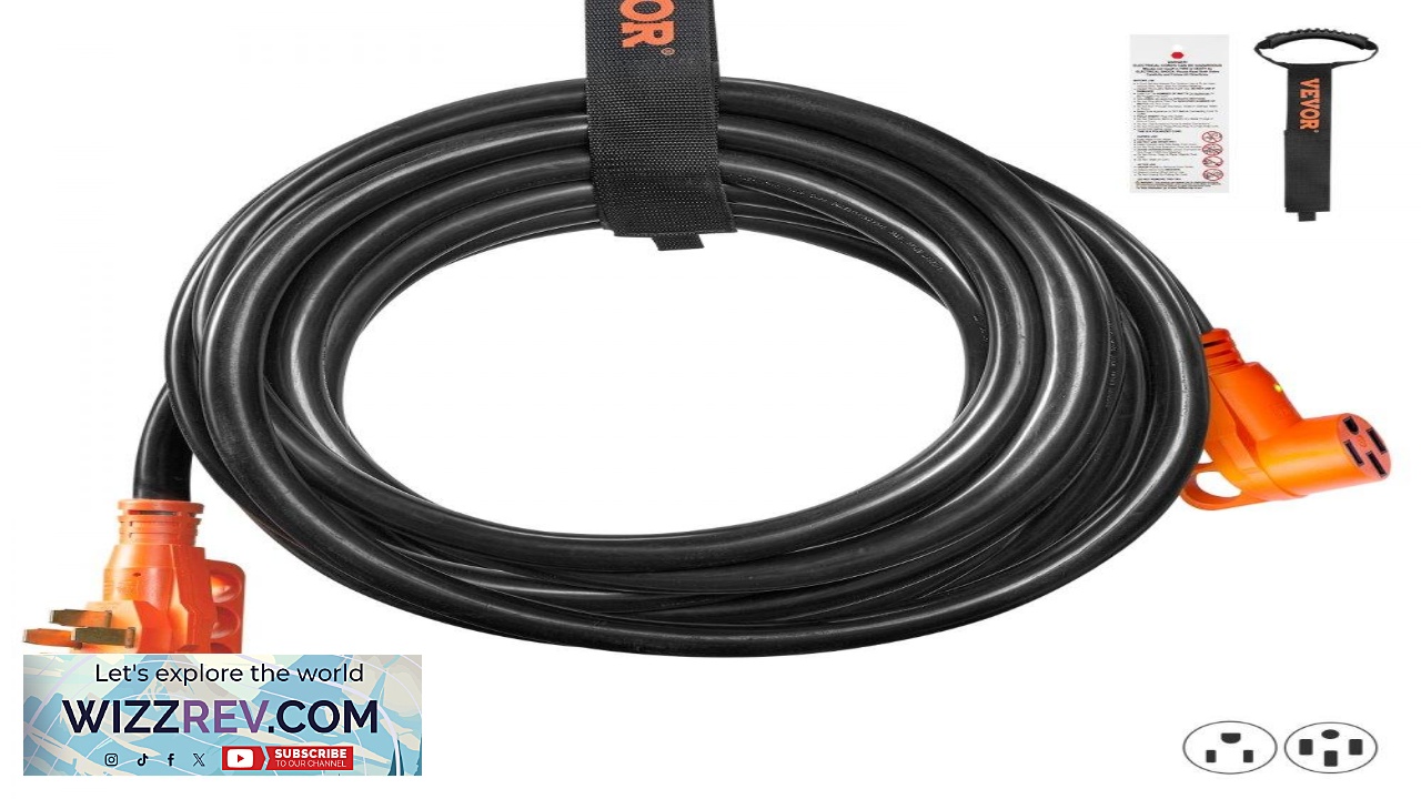 Thumbnail for VEVOR 30ft RV Extension Cord Power Cord 50Amp NEMA 14 50R NEMA 14 50P ETL