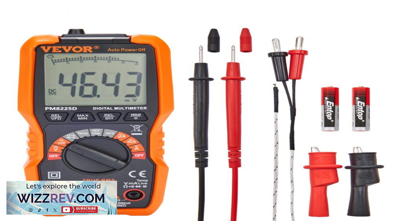 Thumbnail for VEVOR Digital Multimeter 6000 Counts Multimeter Tester DC AC Voltmeter NCV Ohm
