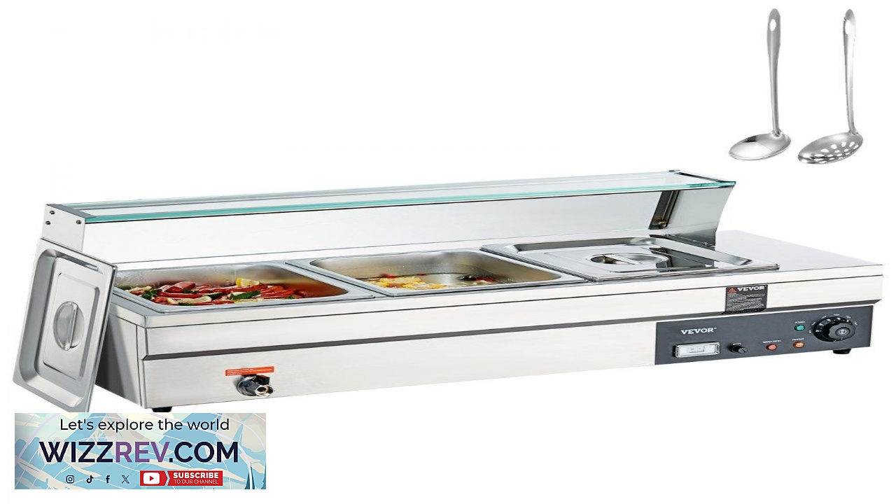 Thumbnail for VEVOR 3 Pan Commercial Food Warmer 3 x 12QT Electric Steam Table