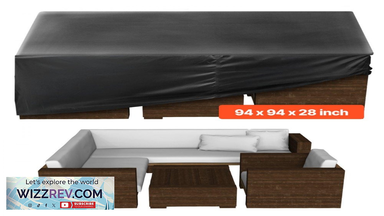 Thumbnail for VEVOR Waterproof Patio Furniture Cover 94L x 94W x 28H