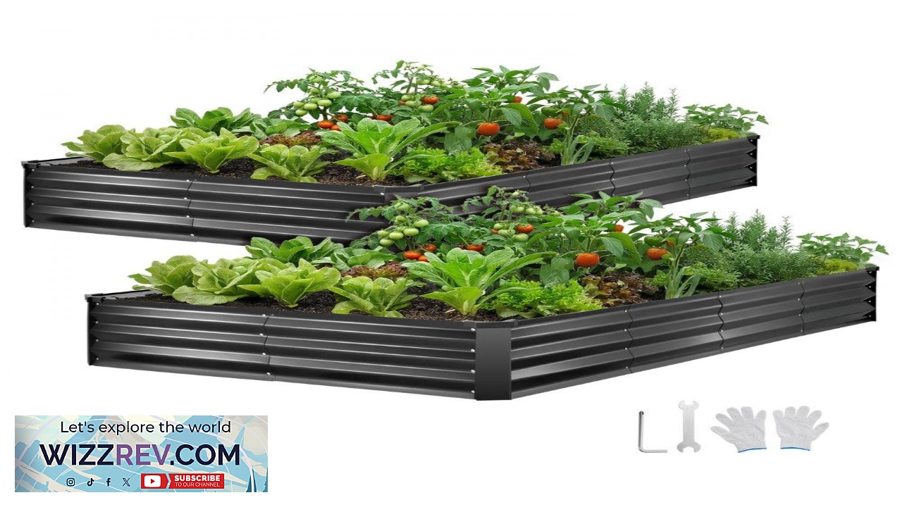 Thumbnail for VEVOR 2 Pack Galvanized Raised Garden Beds 8 x 4 x 1