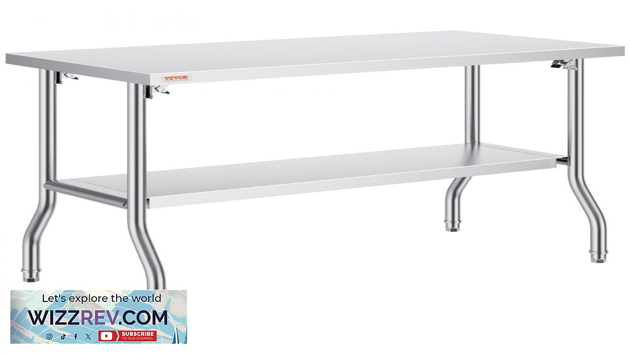 Thumbnail for VEVOR Folding Commercial Prep Table 48 x 24 Inch Commercial Worktable Workstation
