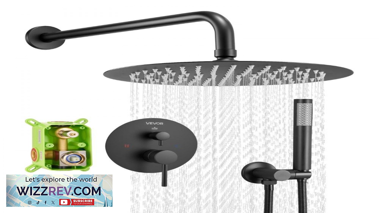 Thumbnail for VEVOR Round Rain Shower Head with Handheld  10" Matte Black