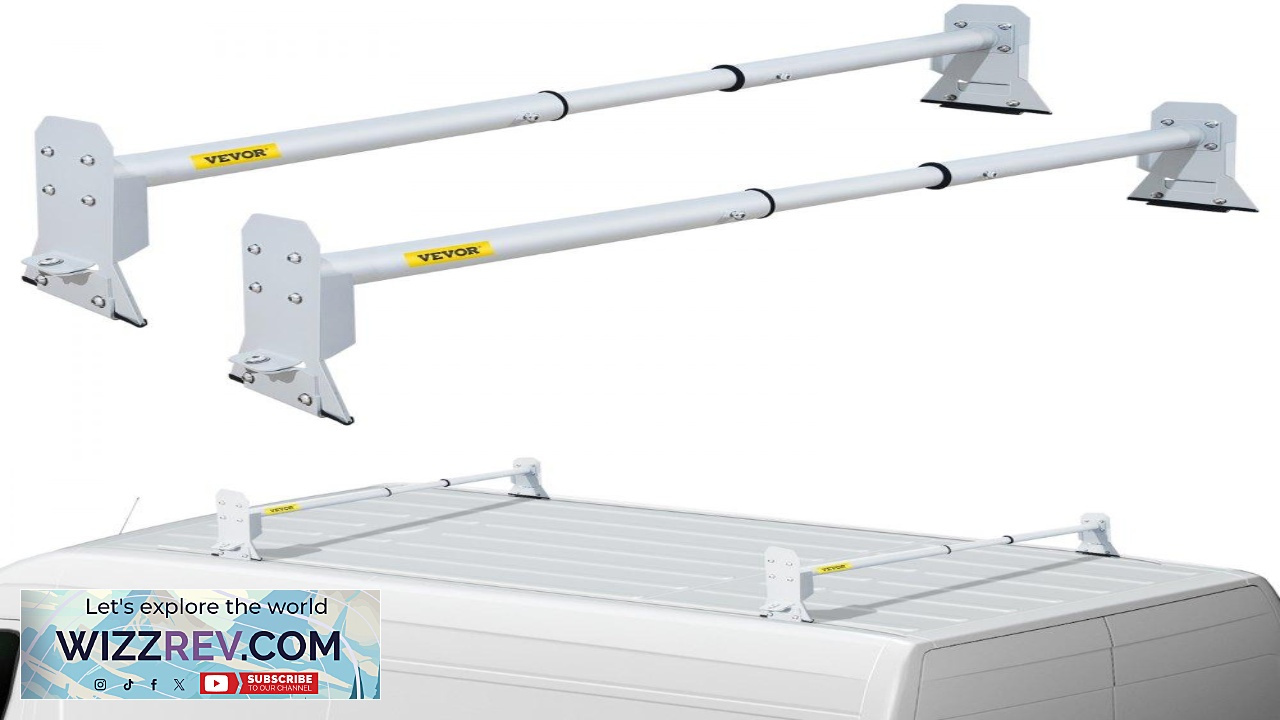 Thumbnail for VEVOR Van Roof Ladder Rack 2 Bars 331 LBS Capacity 46.5 " 68.1 " Adjustable