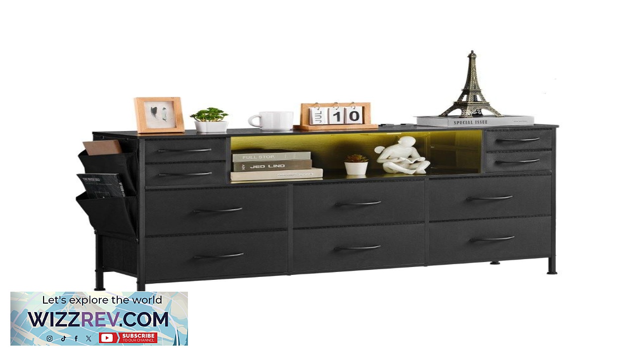 Thumbnail for VEVOR 10 Drawer Dresser Fabric Drawer Dresser with Fabric Bins Closet Storage