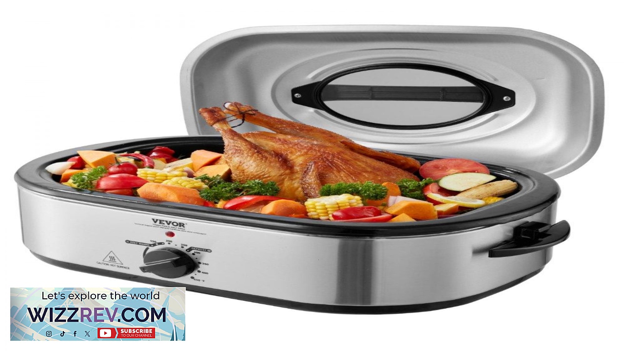 Thumbnail for VEVOR Electric Roaster Oven 22 QT Turkey Roaster Oven with Self Basting Lid