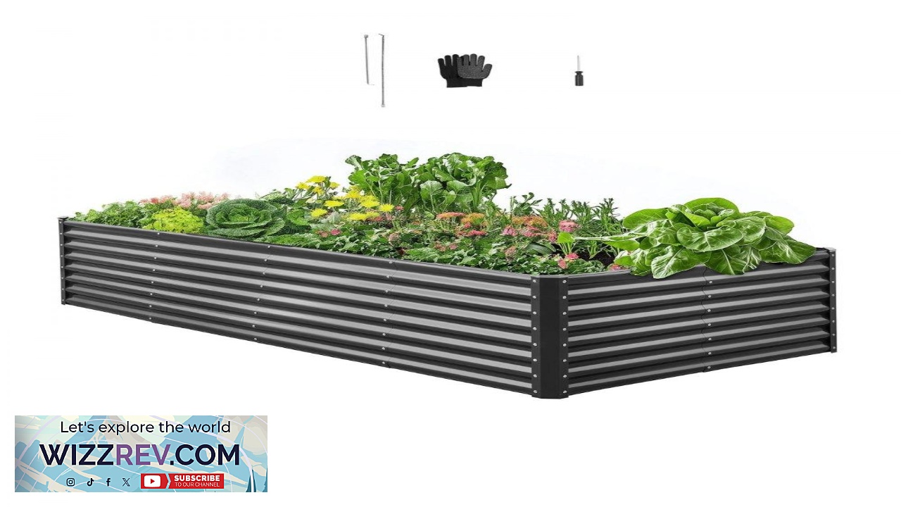 Thumbnail for VEVOR 8 Foot Raised Garden Bed  8x4x2ft 0.4mm Galvanized