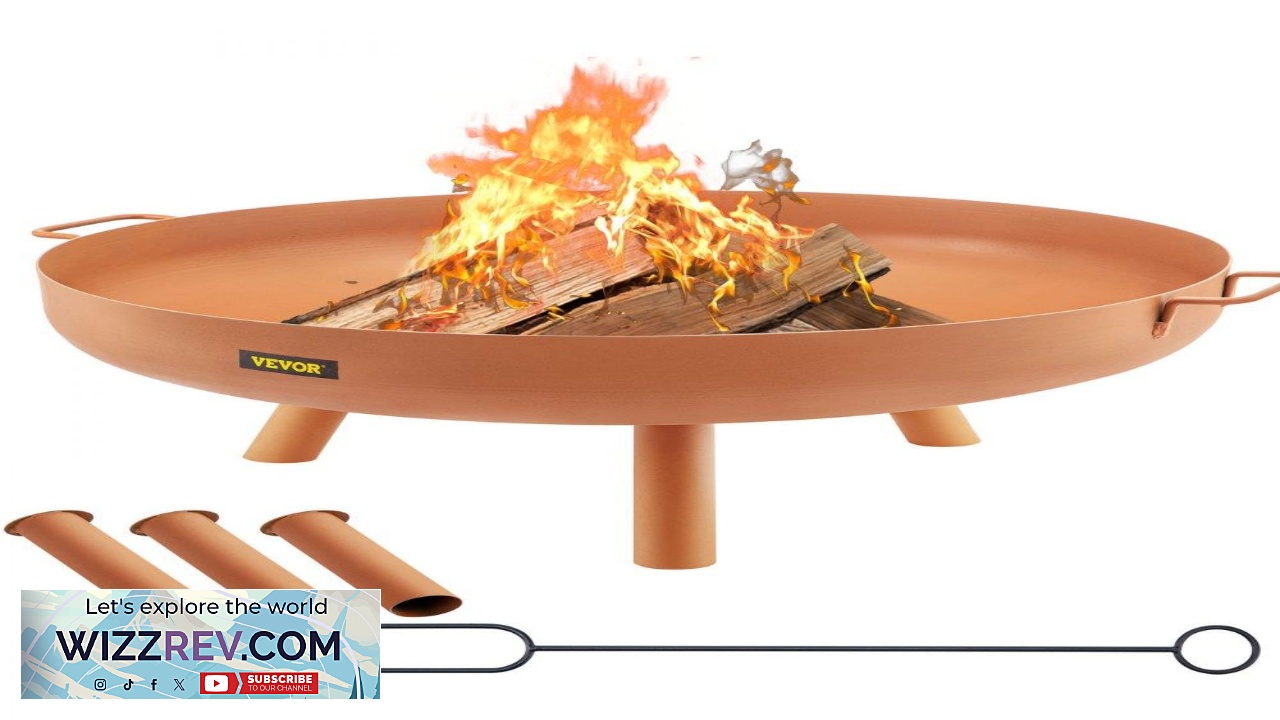 Thumbnail for VEVOR Fire Pit Bowl 30 Inch Deep Round Carbon Steel Fire Bowl Wood