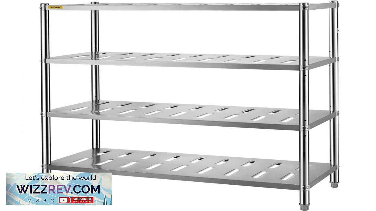 Thumbnail for VEVOR Storage Shelf 4 Tier Storage Shelving Unit Stainless Steel Garage Shelf 47.2