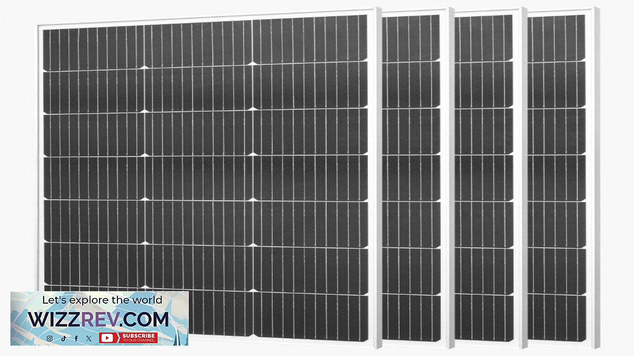 Thumbnail for VEVOR 4PCS 100W Monocrystalline Solar Panels 23% High Efficiency Mono PV Module