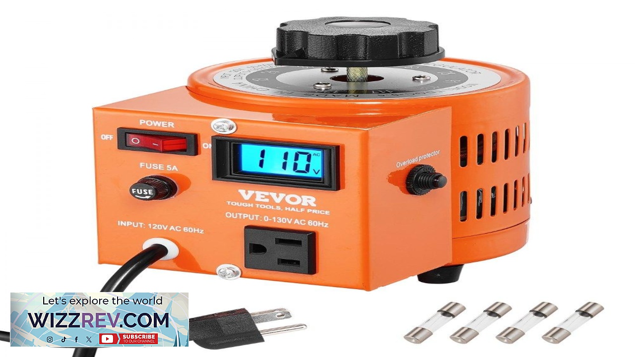 Thumbnail for VEVOR 500VA Auto Variable Voltage Transformer 3.84 Amp 110V Input 0 130V Output