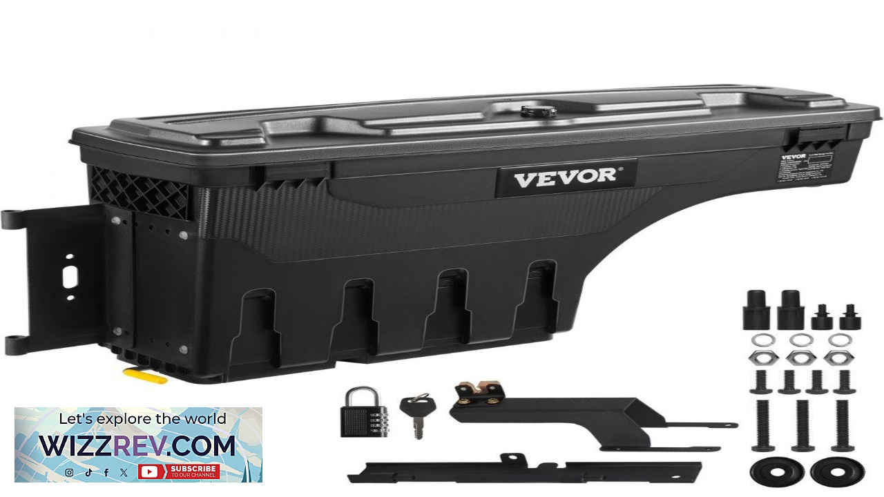 Thumbnail for VEVOR Truck Bed Storage Box Lockable with Password Padlock 6.6 Gal 25 L