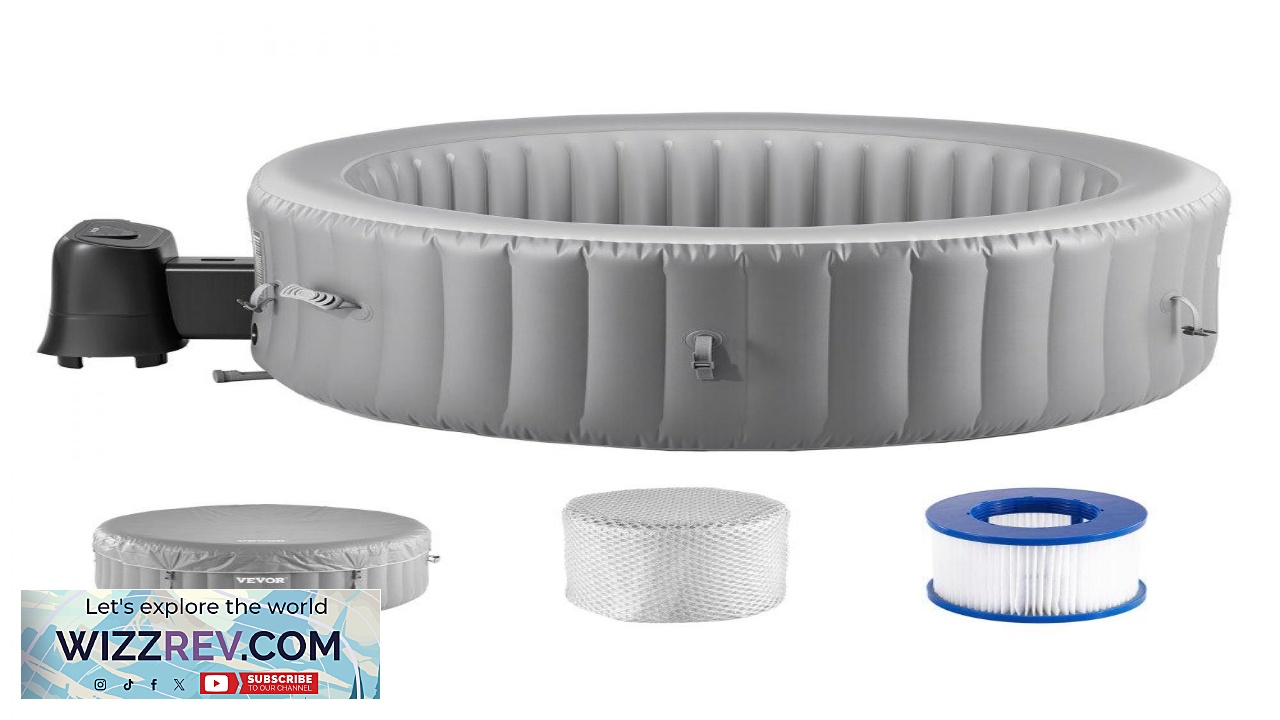 Thumbnail for VEVOR Inflatable Hot Tub 2 to 4 Person Capacity 70.9 x 26