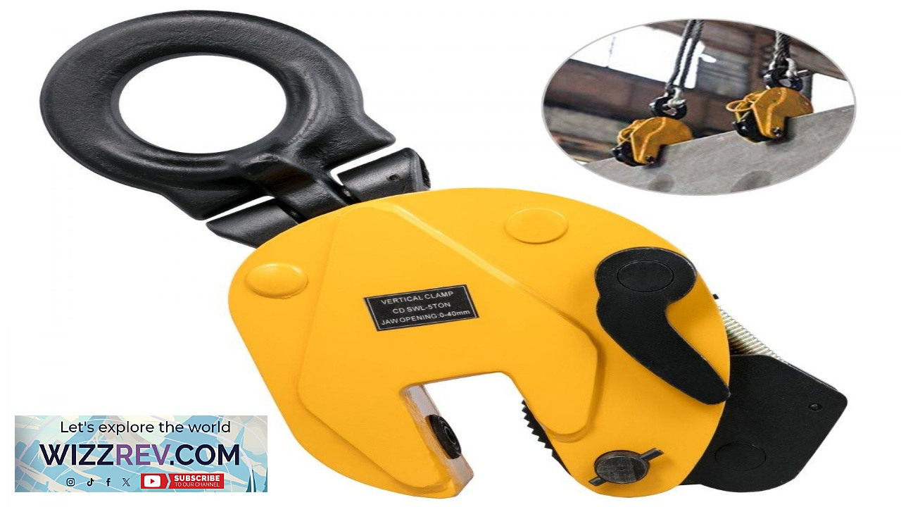 Thumbnail for VEVOR Lifting Clamp 11000Lbs 5T Working Load Vertical Plate Clamp 0 1.2inch 30mm Jaw