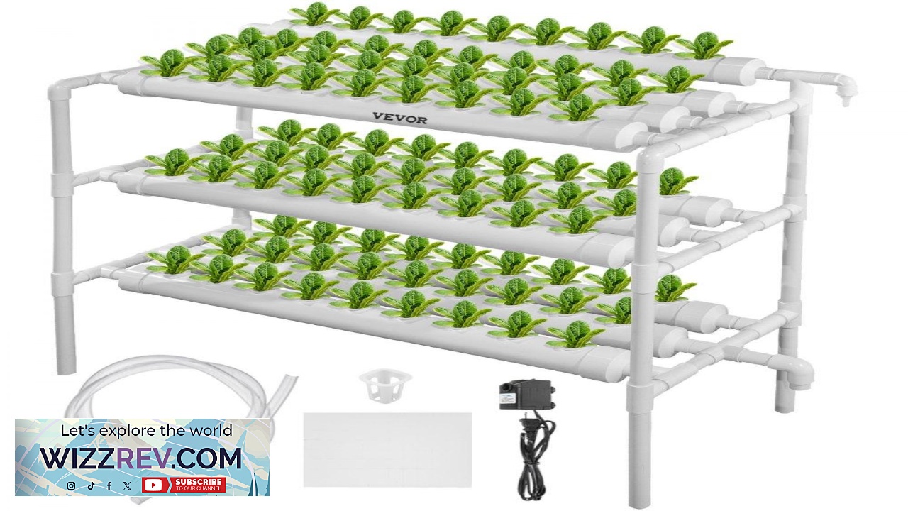 Thumbnail for VEVOR Hydroponic Grow Kit 90 Sites 10 Pipe NFT PVC Hydroponic Pipe