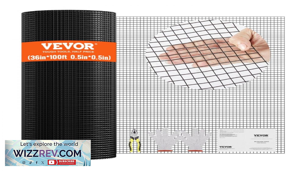 Thumbnail for VEVOR Hardware Cloth 36'' x 100' Galvanized Wire Mesh Roll 19 Gauge