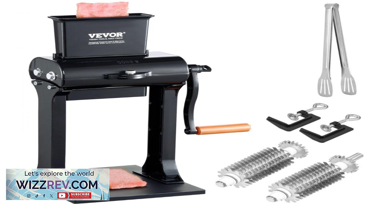Thumbnail for VEVOR Commercial Meat Tenderizer Heavy Duty Stainless Steel Meat Tenderizer Machine Quick