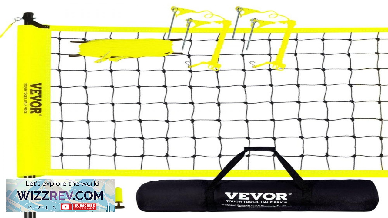 Thumbnail for VEVOR Outdoor Portable Volleyball Net System Adjustable Height Steel Poles Professional