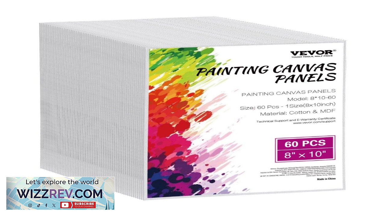 Thumbnail for VEVOR Canvas Boards for Painting 8 x 10 Inch White Canvases
