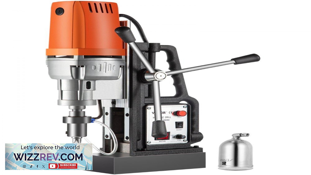 Thumbnail for VEVOR 1680W MD50 Magnetic Drill 300 RPM Spindle Speed Electric Magnetic Drilling