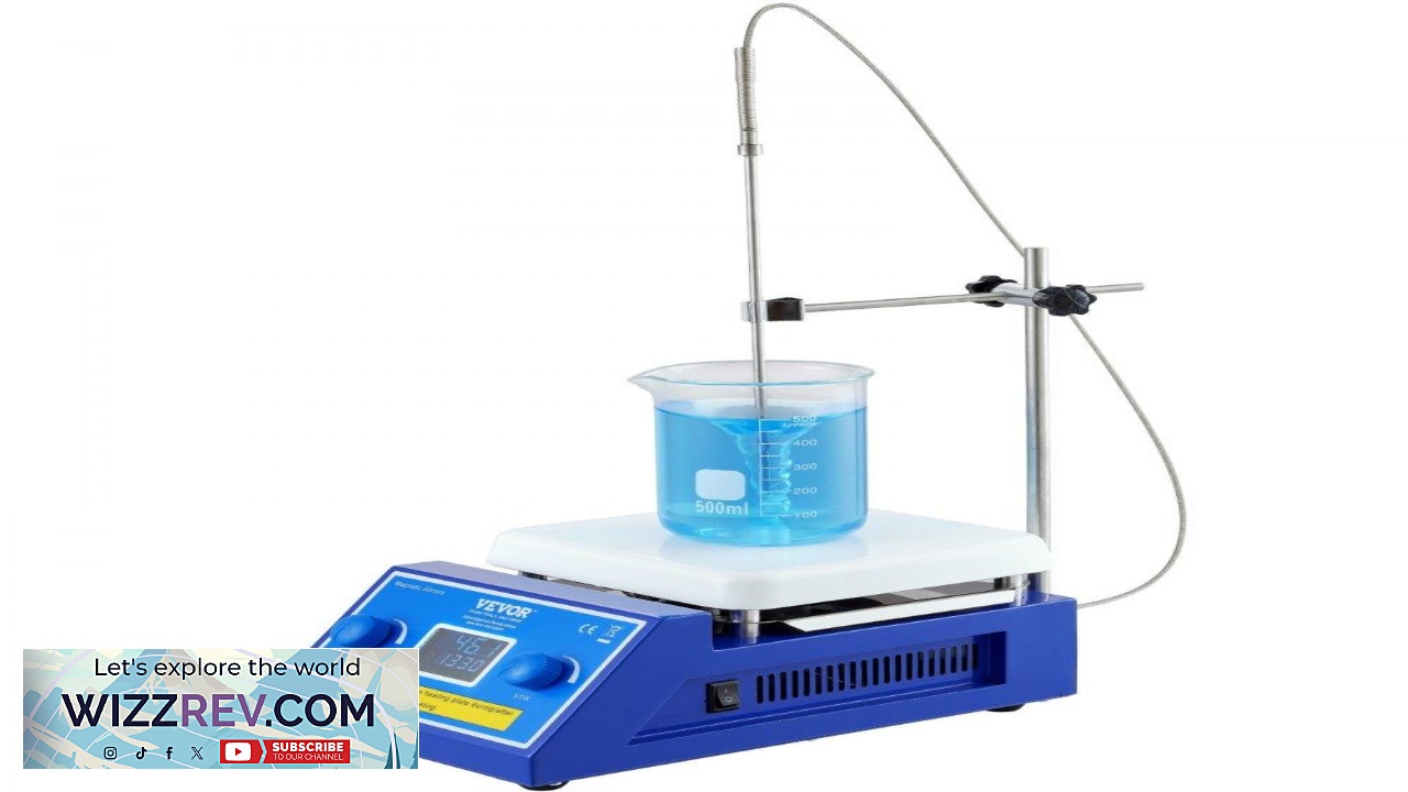 Thumbnail for VEVOR Magnetic Stirrer Hot Plate Max 572F 300C 0 2000 RPM Hot Plate