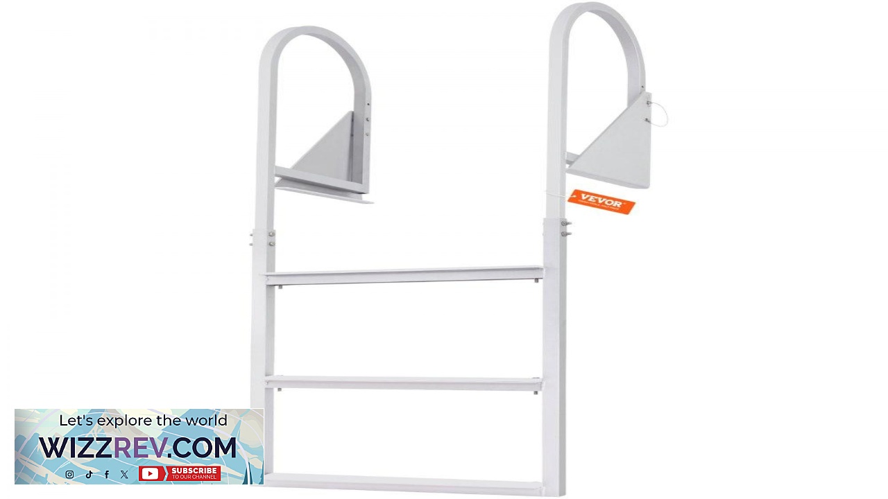 Thumbnail for VEVOR Dock Ladder Flip Up 3 Steps 350 lbs Load Capacity Aluminum Alloy