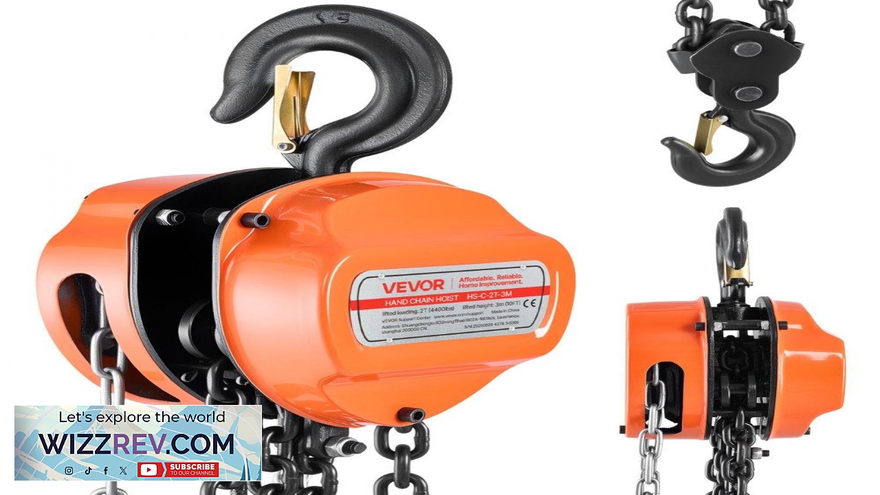 Thumbnail for VEVOR 2 Ton Manual Chain Hoist  4400 lbs 10 ft Lift