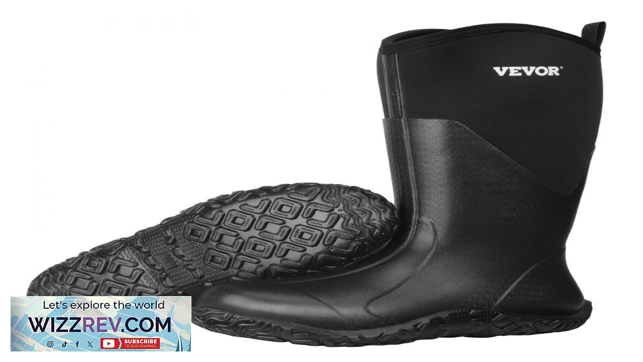 Thumbnail for VEVOR Men's Rubber Boots Protective Footwear Waterproof Anti Slip Hunting Boots Gardening
