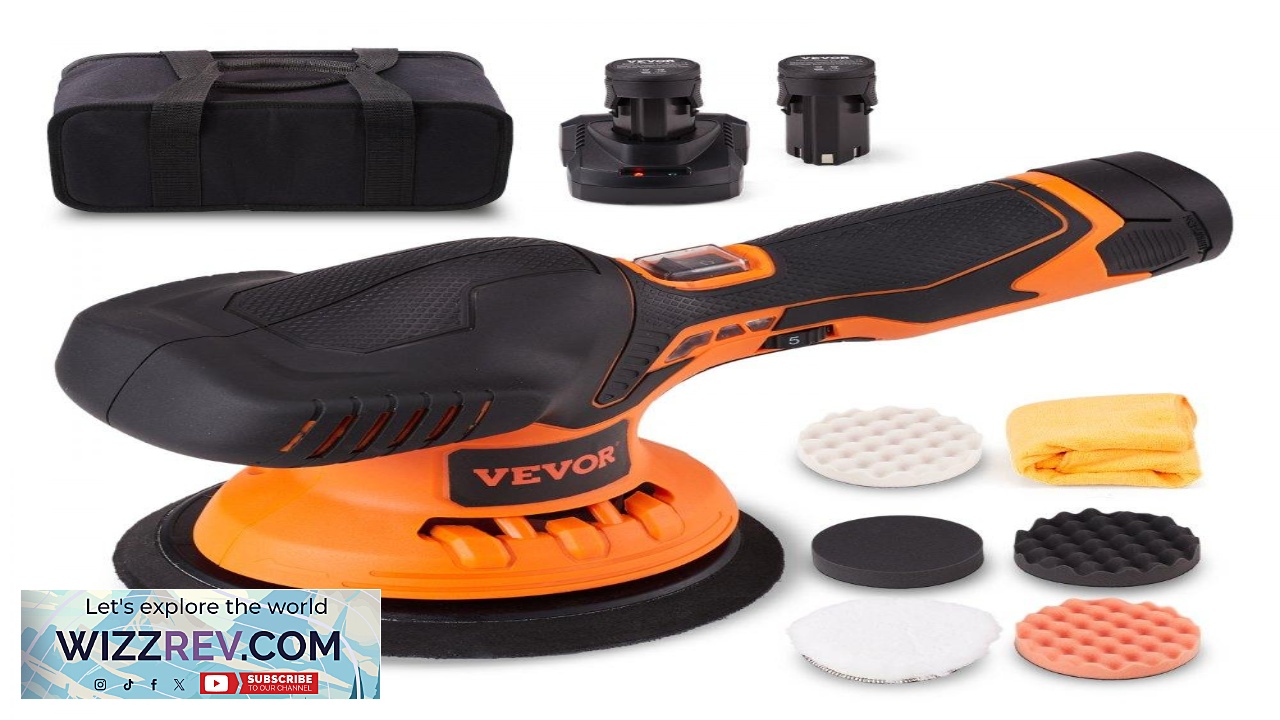 Thumbnail for VEVOR Cordless Buffer Polisher with 2PCS 12V 4.0Ah Lithium Batteries 6 inch Cordless