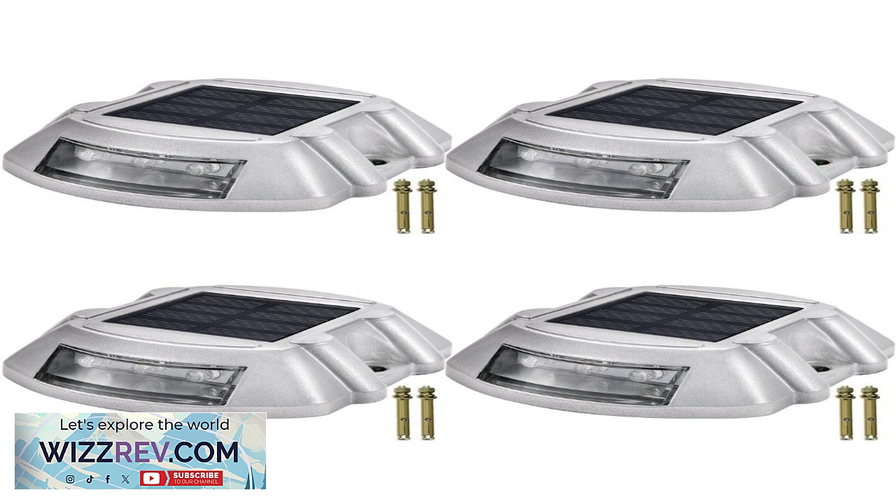 Thumbnail for VEVOR Driveway Lights 4 Pack Solar Driveway Lights Bright White with Screw Solar