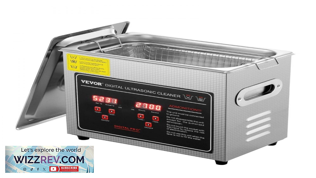 Thumbnail for VEVOR Ultrasonic Cleaner with Digital Timer & Heater Professional Ultra Sonic Jewelry