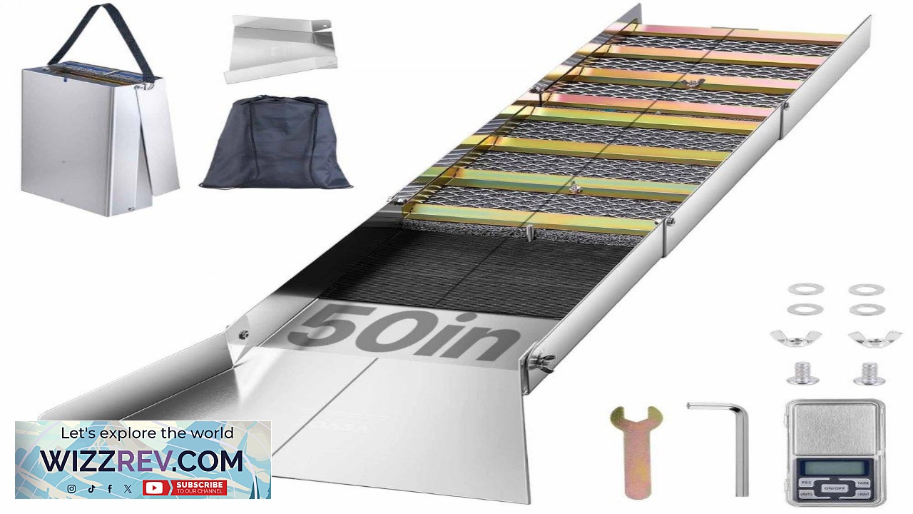 Thumbnail for VEVOR Folding Aluminum Alloy Sluice Box Compact 50" Sluice Boxes for Gold
