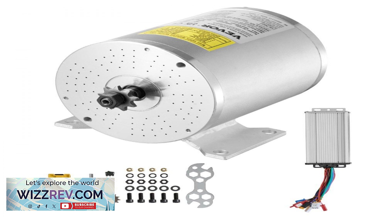 Thumbnail for VEVOR Brushless DC Motor Kit 2000W 48V 35.4 MPH 4.8Nm