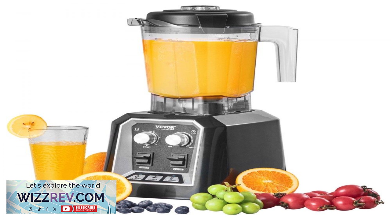 Thumbnail for VEVOR Professional Blender Commercial Countertop Blenders 68 oz Plastic Jar Blender Combo