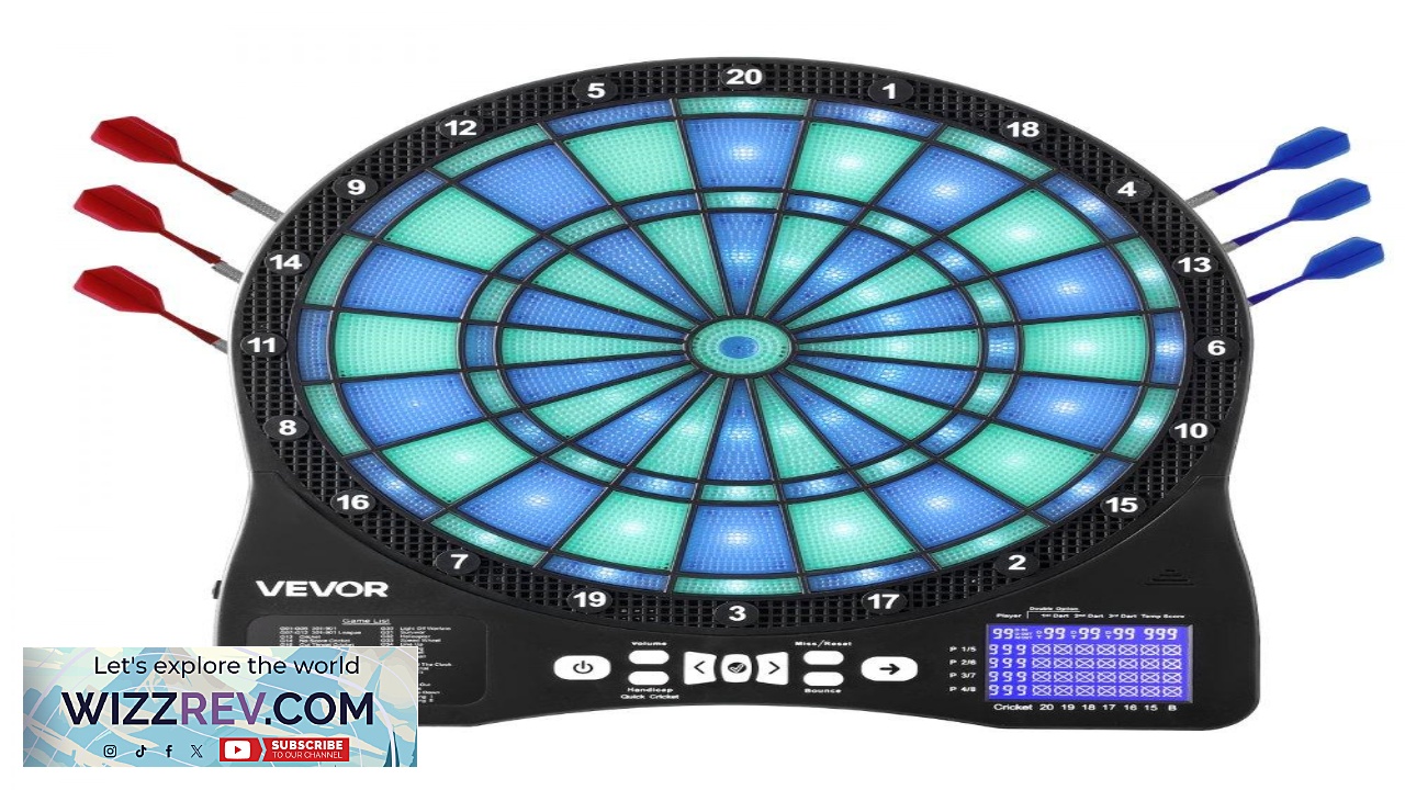 Thumbnail for VEVOR Electric Dart Board  LED 13.5" Target 48 Games