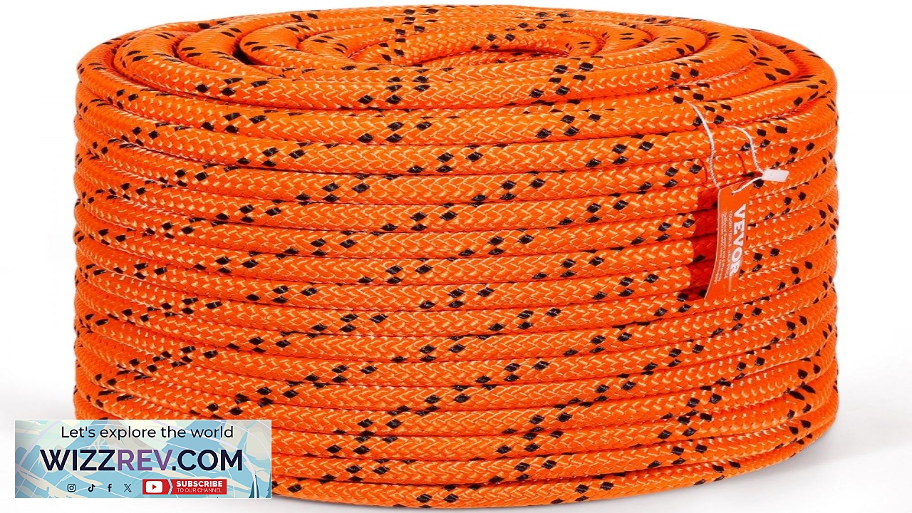 Thumbnail for VEVOR Double Braided Polyester Rope 3 4 in x 220 ft 24 Strands