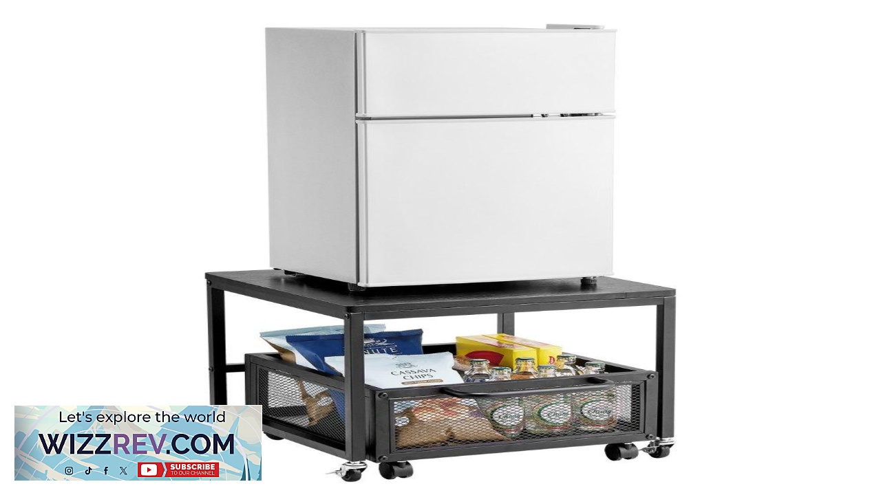 Thumbnail for VEVOR Mini Fridge Stand with Storage  198 lbs 4 Wheels