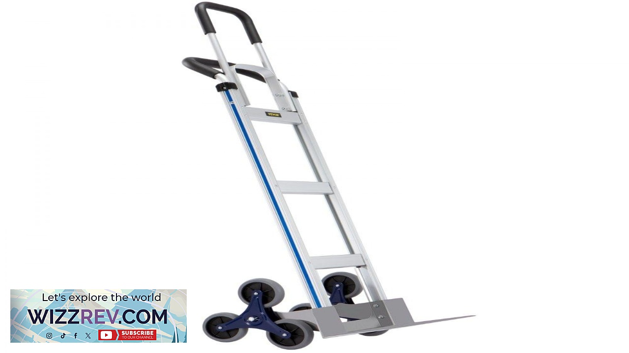 Thumbnail for VEVOR Stair Climbing Cart 550 lbs Load Capacity Aluminum Hand Truck Dolly