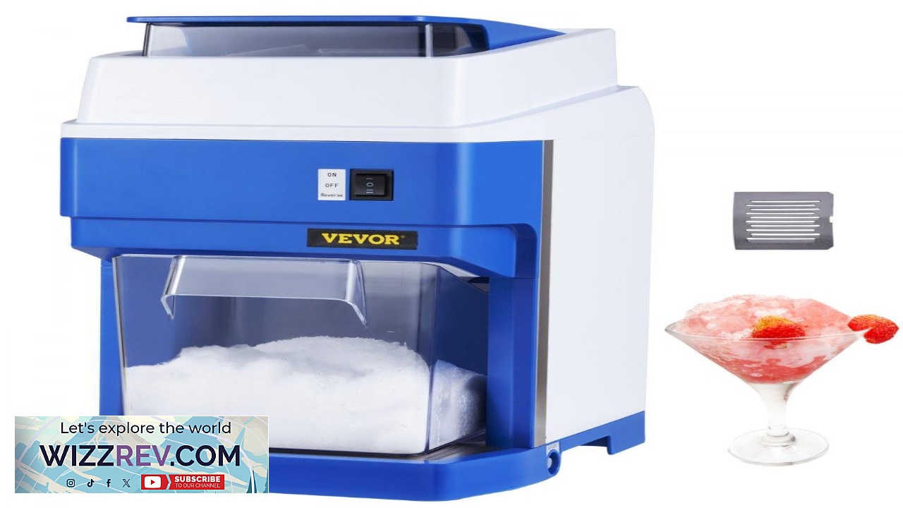 Thumbnail for VEVOR Commercial Ice Shaver Crusher 265lbs Per Hour Electric Snow Cone Maker