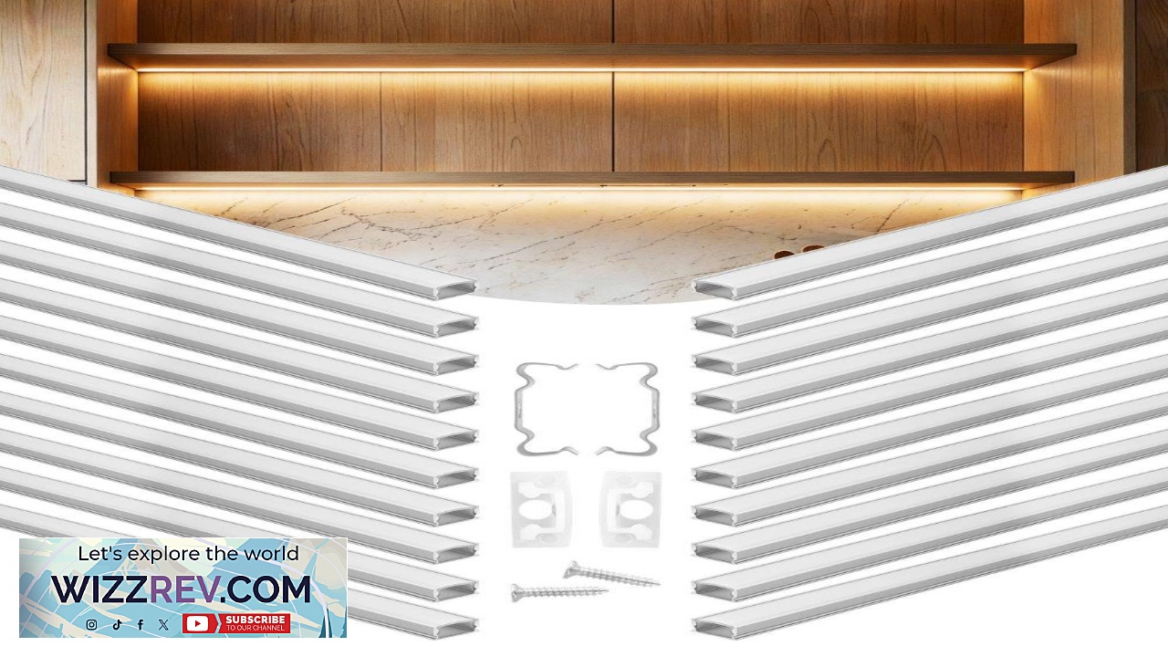 Thumbnail for VEVOR 20 Pack 6.6 ft 2M U Shape LED Aluminum Channel with Milky Cover