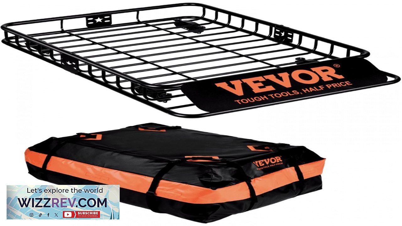 Thumbnail for VEVOR Roof Rack Cargo Basket 51" x 36" x 5" Rooftop Cargo