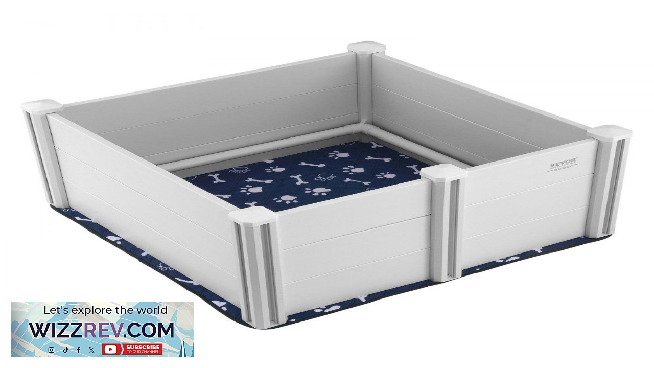 Thumbnail for VEVOR Puppy Whelping Box  38.6 x 38.6 x 18.1 in