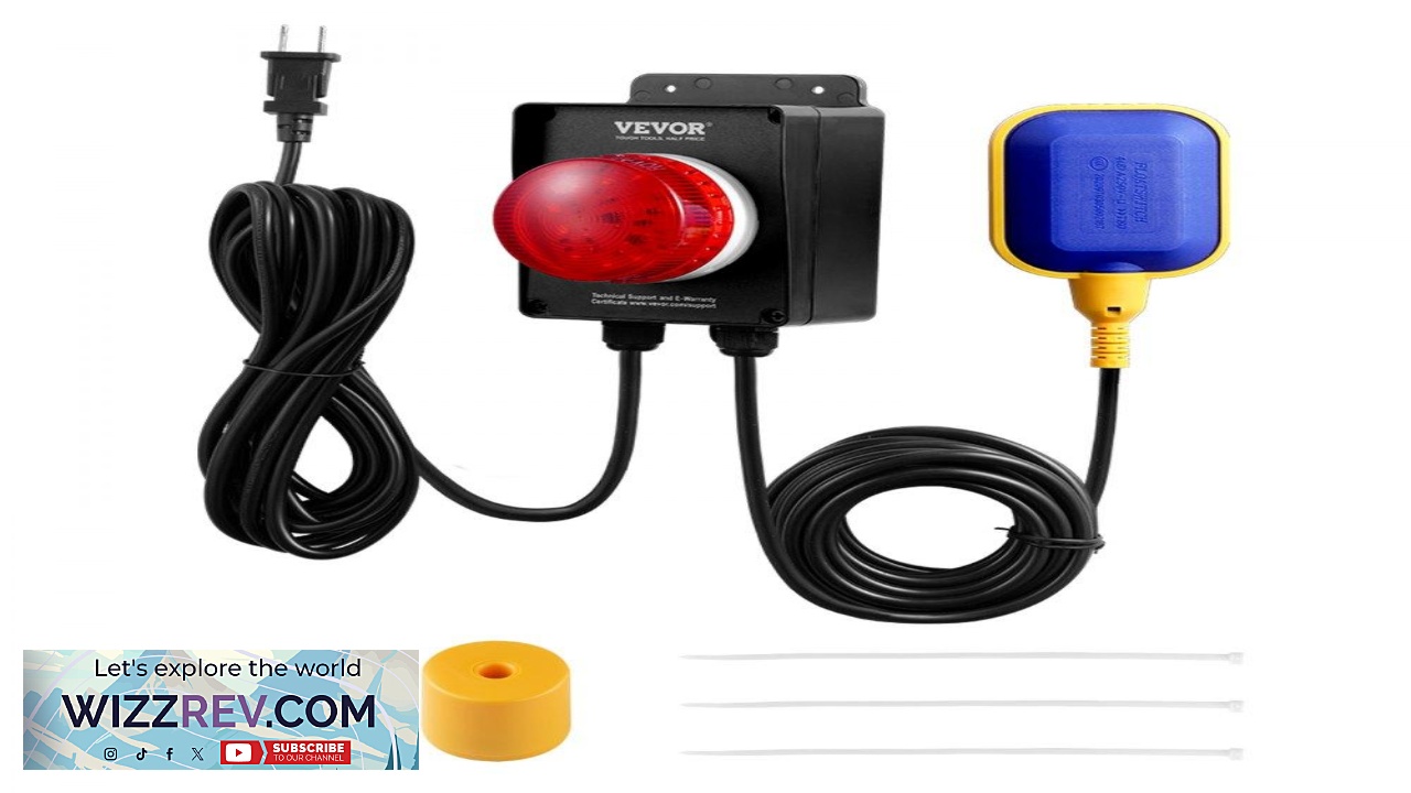 Thumbnail for VEVOR Sump Pump Alarm Float Sensor 85dB Audio 32.8ft