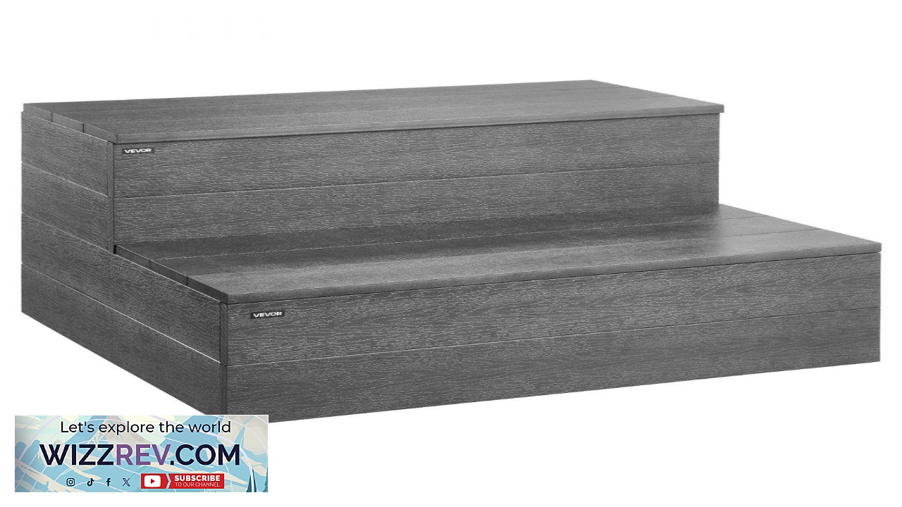 Thumbnail for VEVOR 2 Step Hot Tub Steps 25" Wide 24.9621.2614.96inch
