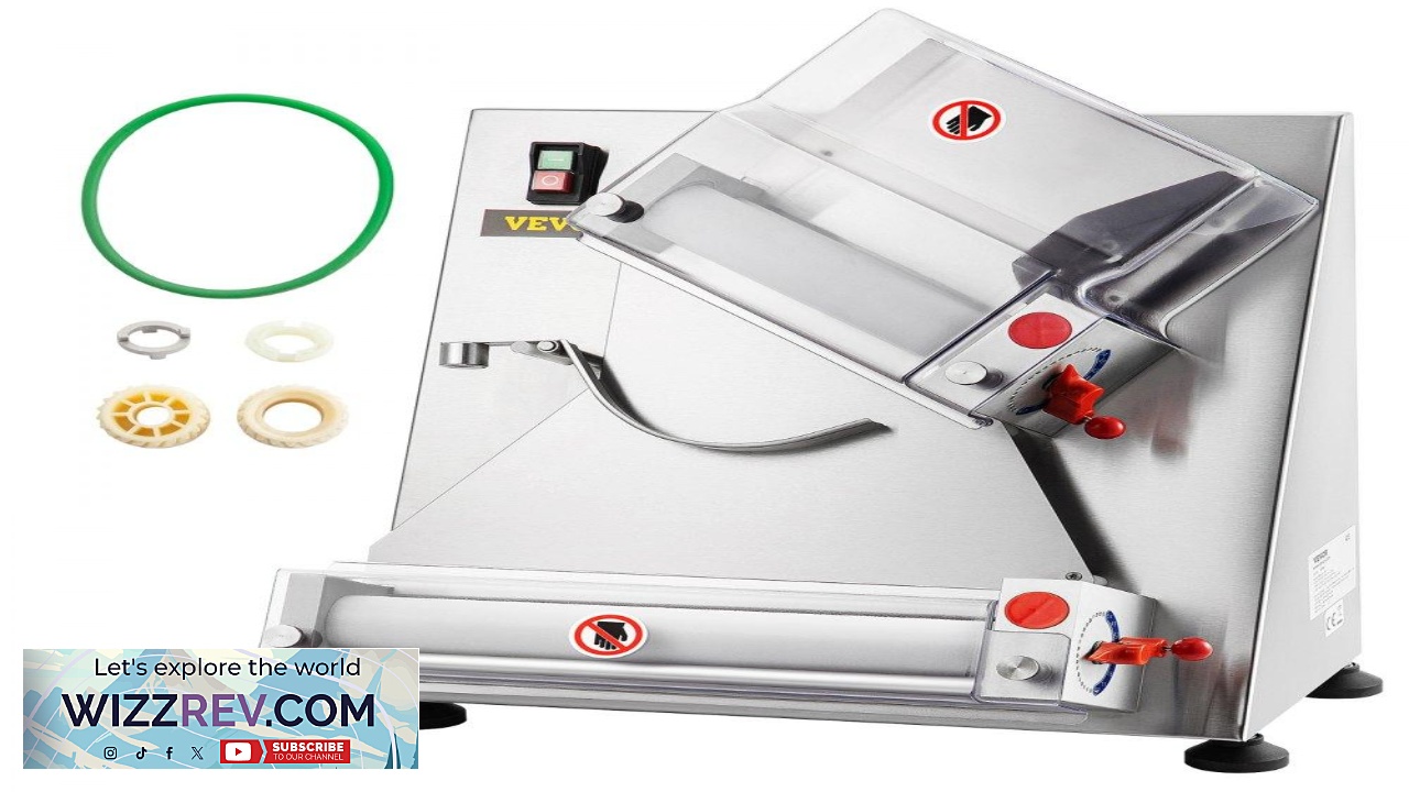 Thumbnail for VEVOR Pizza Dough Roller Sheeter Max 12 " Automatic Commercial Dough Roller Sheeter