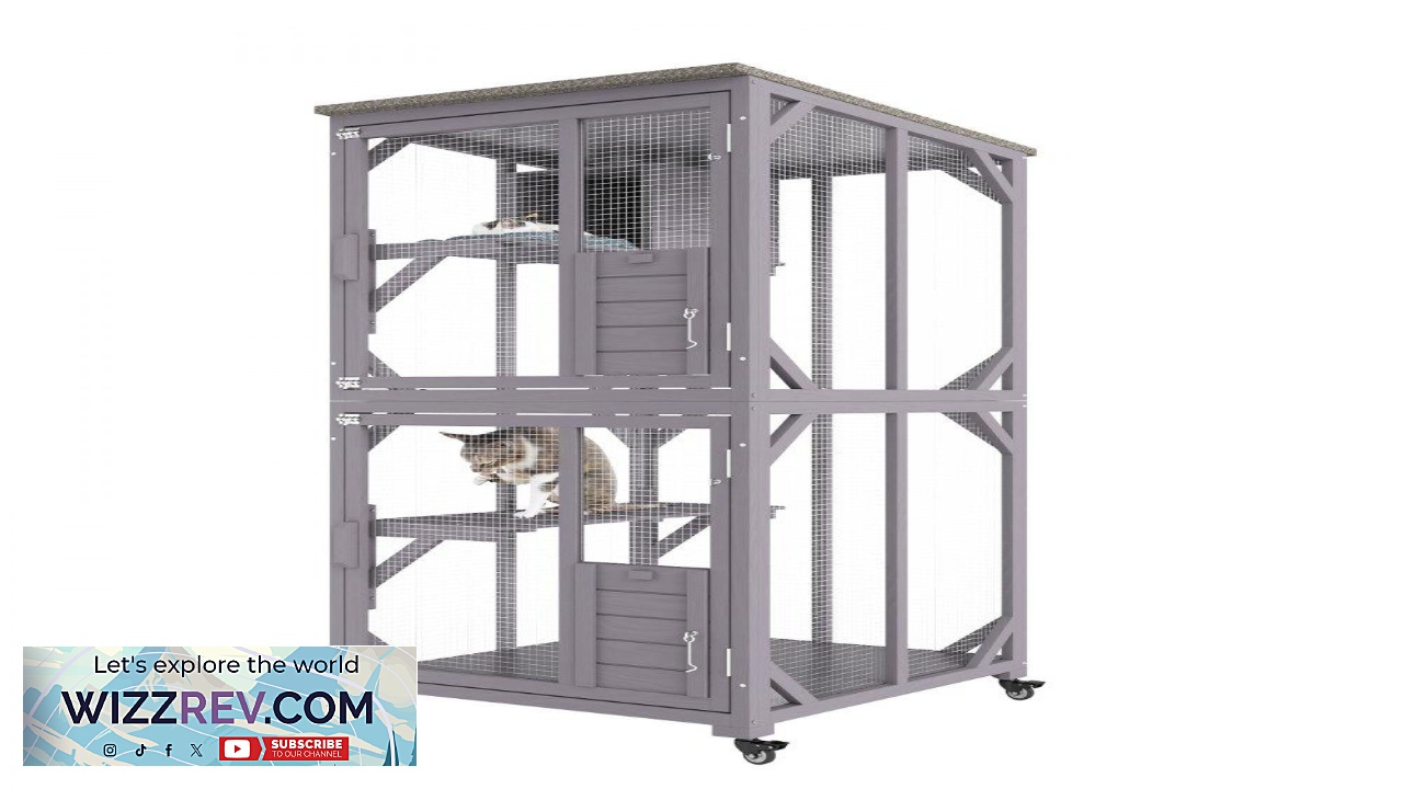 Thumbnail for VEVOR Cat House Outdoor 3 Tier Large Catio Cat Enclosure with 360 Rotating