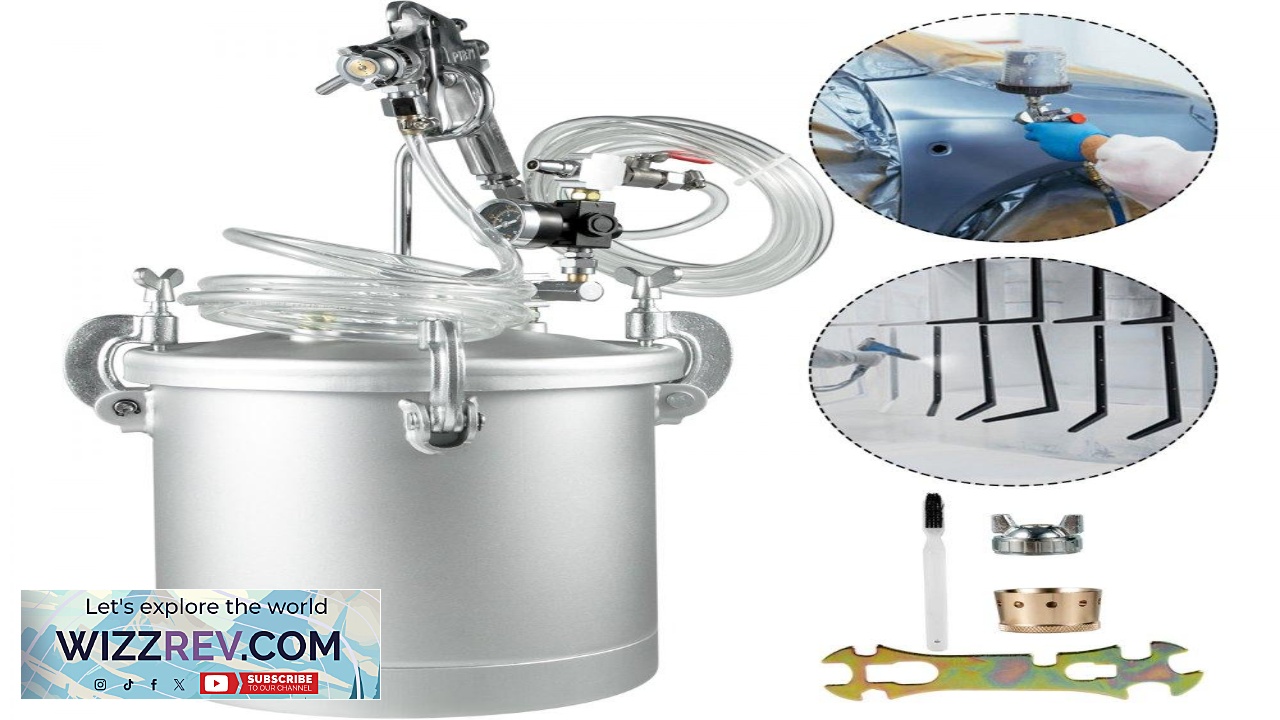 Thumbnail for VEVOR Pressure Pot Tank 2.5 Gallon Paint Pressure Pot 10L Stainless Paint